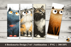 Cat Vector Bookmarks Sublimation Design Product Image 1