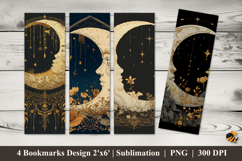 Moon Art Bookmarks Sublimation Design Product Image 1