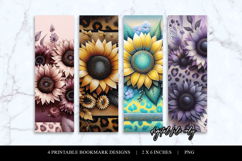 Sunflower Bookmark PNG Bundle | Leopard Print Bookmarks Product Image 1