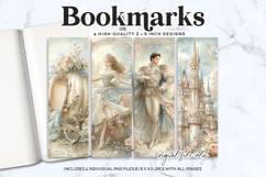 Fairytale Bookmarks Princess Prince Castle Printable PNG Set Product Image 1