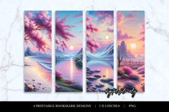 Fantasy Pastel Bookmark PNG Bundle | 2x6 Inch Printable Product Image 1