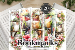 Hummingbird Floral Printable Bookmarks Product Image 1