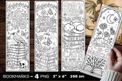 Flowers and books coloring bookmark, flowers bookmarks Product Image 1