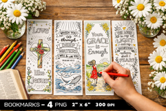 Bible Quotes coloring bookmark, Faith coloring bookmarks Product Image 2
