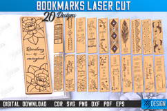 Bookmarks Laser Cut Bundle, Wood Engraved Bookmark Template Product Image 1