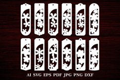 Bookmarks Paper Cut Template | Flower Bookmarks SVG Product Image 1
