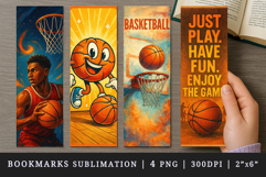 Basketball bookmarks printable sublimation bookmark design Product Image 1