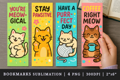 Cute cat bookmarks printable sublimation bookmark design Product Image 1