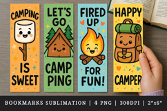Camping bookmarks printable sublimation bookmark design Product Image 1