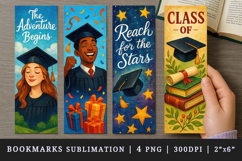 Graduation bookmarks printable sublimation bookmark design Product Image 1