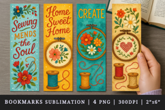 Embroidery bookmarks printable sublimation bookmark design Product Image 1
