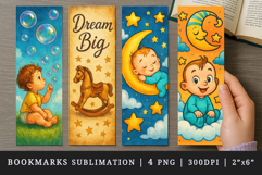 Cute baby bookmarks printable sublimation bookmark design Product Image 1