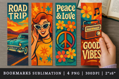 Retro bookmarks printable sublimation bookmark design Product Image 1