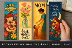 Mom, mother&#039;s day bookmarks printable sublimation design Product Image 1