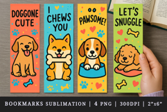 Cute dog bookmarks printable sublimation bookmark design Product Image 1