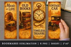 Vintage bookmarks printable sublimation bookmark design Product Image 1