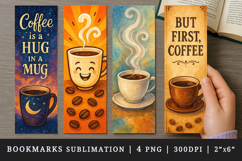 Coffee bookmarks printable sublimation bookmark design Product Image 1