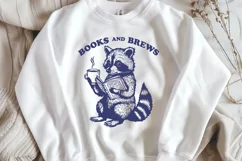 Books and Brews SVG PNG | Coffee and Reading Raccoon Design Product Image 2