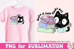 Books and Cats Kinda Day Png, Book Lover Sublimation Design Product Image 2