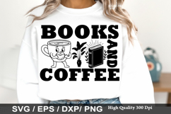 Books and Coffee - Reading Books SVG Design Product Image 1