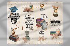 Watercolor,  bookmarks bundle,  inspirational,  quotes,  cut file,  print and cut,  books, coffee, learn, read, education,