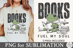 Books and coffee fuel my soul Png design Product Image 1