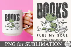 Books and coffee fuel my soul Png design Product Image 6