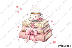 Books And Coffee Valentine Png Product Image 1