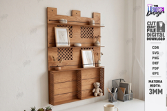 Desktop Book and Photo Organizer Laser Cut | Wall Decor |CNC Product Image 1