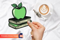 Books Apple Sticker, Book Lover Apple Sticker, Fruit Sticker Product Image 1