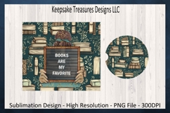 Books Are My Favorite 20oz Tumbler Wrap, Car Coaster Product Image 2