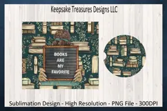 Books Are My Favorite 20oz Tumbler Wrap, Car Coaster Product Image 2