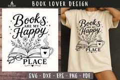 Books Are My Happy Place Book lover SVG PNG