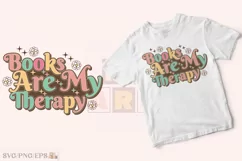 Books Are My Therapy SVG, Book Lover PNG Product Image 2