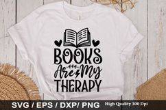 Books Are My Therapy - Book Lover SVG Design Product Image 1