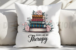 Books Are My Therapy Sublimation PNG Product Image 4