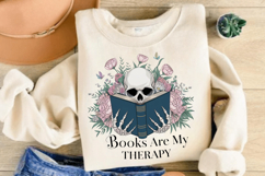 Books Are My Therapy PNG, Funny Book Lover PNG Product Image 3