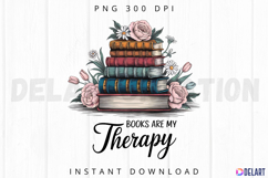 Books Are My Therapy Sublimation PNG Product Image 1