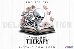 Books Are My Therapy Sublimation PNG Product Image 1