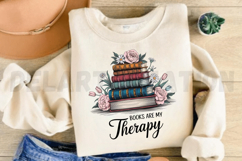 Books Are My Therapy Sublimation PNG Product Image 3