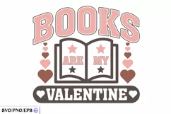 Books Are My Valentine SVG PNG Product Image 1