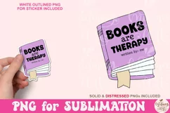 Books Are Therapy PNG File, Cute Trendy Bookish Product Image 1