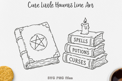 Spell Books SVG, Witchcraft Book and Candle Line Art Product Image 1