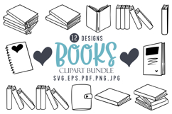 Books Lineart Bundle SVG Cut File Product Image 1