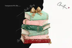 Brush Stroke Christmas Books Clipart | Preppy Christmas PNG Product Image 2
