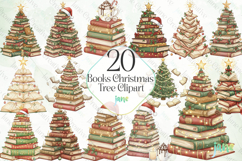 Books Christmas Tree Clipart Sublimation Product Image 1