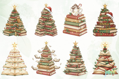 Books Christmas Tree Clipart Sublimation Product Image 7