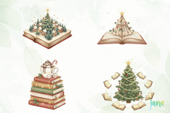 Books Christmas Tree Clipart Sublimation Product Image 5