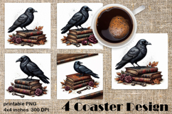Autumn Antique Books Coaster PNG | Fantasy Pumpkin Product Image 1