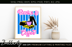 Books Coffee SVG Happy Book Lover Bookish T-shirt Mug Design Product Image 8